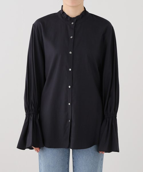 Spick & Span(スピックアンドスパン)の「ベルスリーブフリルカラーブラウス(シャツ/ブラウス・レディース・ネイビー/ホワイト系その他・FREE)」の8枚目の写真