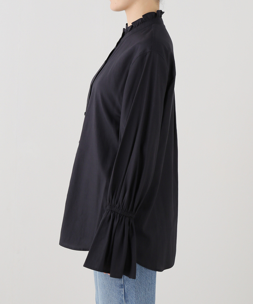 Spick & Span(スピックアンドスパン)の「ベルスリーブフリルカラーブラウス(シャツ/ブラウス・レディース・ネイビー/ホワイト系その他・FREE)」の9枚目の写真