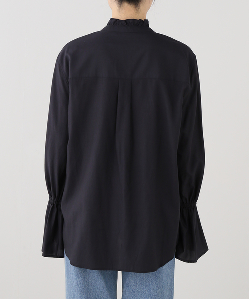 Spick & Span(スピックアンドスパン)の「ベルスリーブフリルカラーブラウス(シャツ/ブラウス・レディース・ネイビー/ホワイト系その他・FREE)」の10枚目の写真