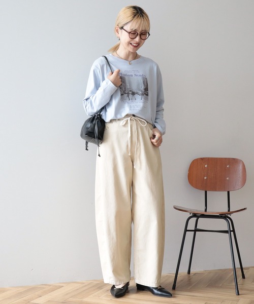 AMERICAN HOLIC(アメリカンホリック)の「リボン付きコーデュロイカーブパンツ(その他パンツ・レディース・ピンク/ホワイト系その他2/モカ・M/L)」の4枚目の写真