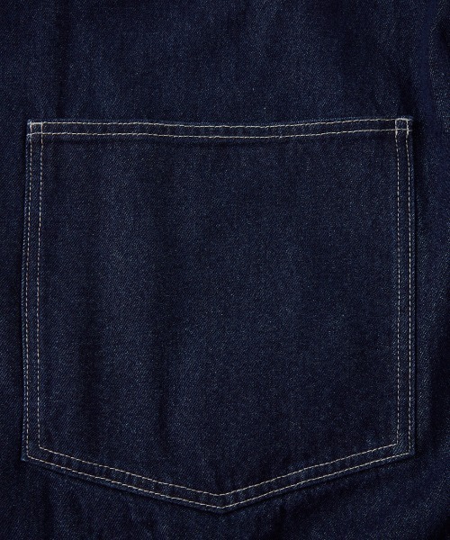 DANTON（ダントン）の「【WEB限定】[DANTON/ダントン] コットンデニム カバーオールシャツジャケット（カバーオール・レディース・ブラック/ブルー・40/42）」の7枚目の写真