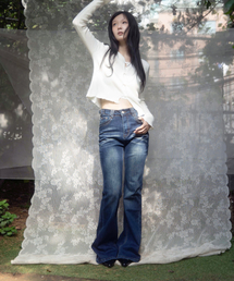 Della Deep Blue Bootcut Denim_Mid Blue