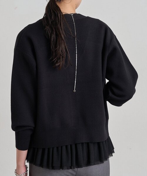 LOUNGEDRESS(ラウンジドレス)の「《セットアップ可》スウェットライクショートカーデ(ニット/セーター・レディース・グレー/ライトベージュ/レッド/ブラック・FREE)」の8枚目の写真