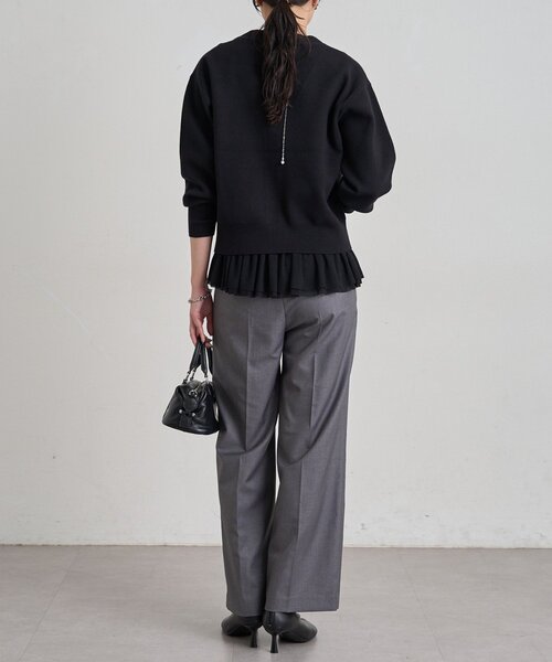 LOUNGEDRESS(ラウンジドレス)の「《セットアップ可》スウェットライクショートカーデ(ニット/セーター・レディース・グレー/ライトベージュ/レッド/ブラック・FREE)」の11枚目の写真
