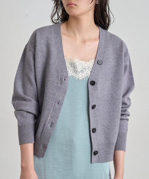 LOUNGEDRESS(ラウンジドレス)の「《セットアップ可》スウェットライクショートカーデ(ニット/セーター・レディース・グレー/ライトベージュ/レッド/ブラック・FREE)」の14枚目の写真