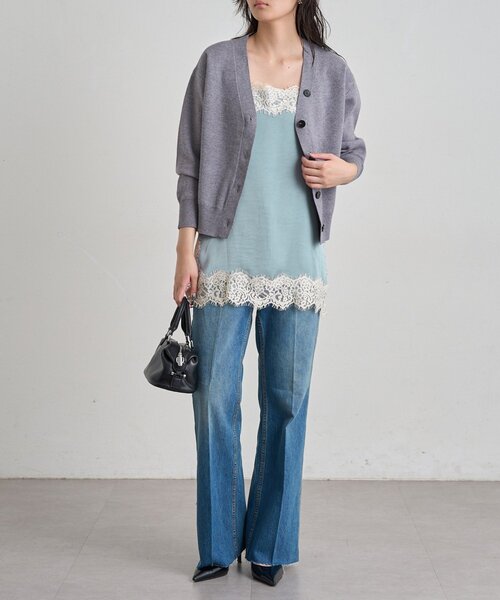 LOUNGEDRESS(ラウンジドレス)の「《セットアップ可》スウェットライクショートカーデ(ニット/セーター・レディース・グレー/ライトベージュ/レッド/ブラック・FREE)」の17枚目の写真
