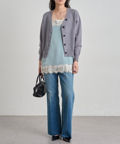 LOUNGEDRESS(ラウンジドレス)の「《セットアップ可》スウェットライクショートカーデ(ニット/セーター・レディース・グレー/ライトベージュ/レッド/ブラック・FREE)」の19枚目の写真