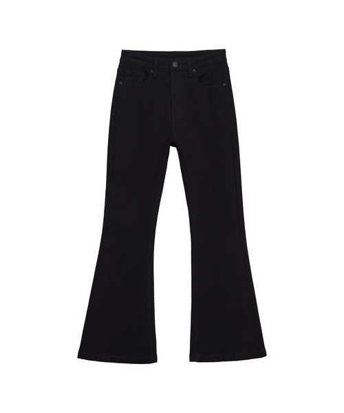 JINMANIA(ジンマニア)の「ラインアップセミロングブーツカットスパンデニムパンツ(ブラック)(デニムパンツ・レディース・ブラック・SMALL/MEDIUM/LARGE/X-LARGE)」の1枚目の写真