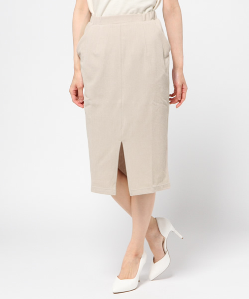 rienda（リエンダ）の「フロントスリットミディJ/WタイトSK（スカート・レディース・ホワイト/ブラック/ベージュ・SMALL/MEDIUM）」の14枚目の写真