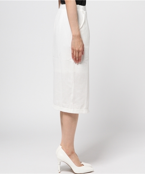 rienda（リエンダ）の「フロントスリットミディJ/WタイトSK（スカート・レディース・ホワイト/ブラック/ベージュ・SMALL/MEDIUM）」の5枚目の写真