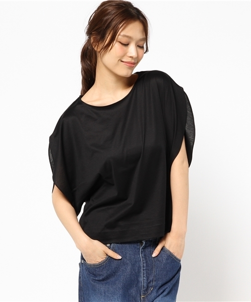 FIGARO Paris（フィガロパリ）の「ガスヤキギザコットンドルマンプルオーバー◆（Tシャツ/カットソー・レディース・ブラック/ブラック系その他/チャコールグレー・FREE）」の5枚目の写真