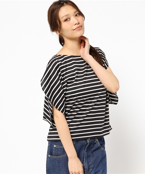 FIGARO Paris（フィガロパリ）の「ガスヤキギザコットンドルマンプルオーバー◆（Tシャツ/カットソー・レディース・ブラック/ブラック系その他/チャコールグレー・FREE）」の6枚目の写真
