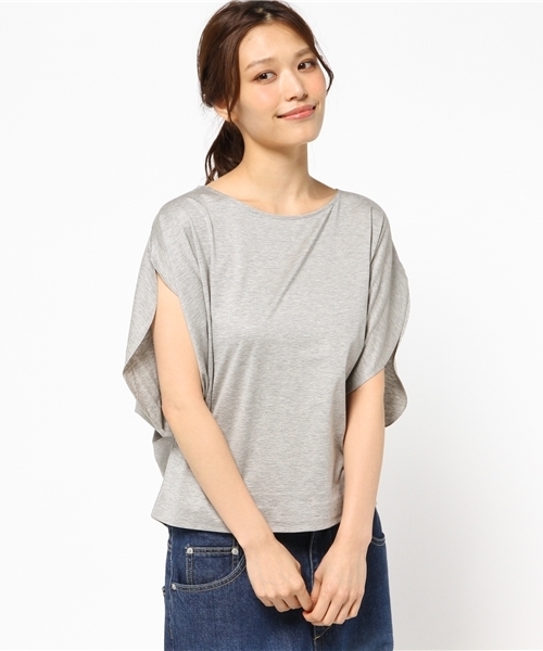 FIGARO Paris（フィガロパリ）の「ガスヤキギザコットンドルマンプルオーバー◆（Tシャツ/カットソー・レディース・ブラック/ブラック系その他/チャコールグレー・FREE）」の7枚目の写真