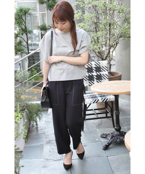 FIGARO Paris（フィガロパリ）の「ガスヤキギザコットンドルマンプルオーバー◆（Tシャツ/カットソー・レディース・ブラック/ブラック系その他/チャコールグレー・FREE）」の14枚目の写真