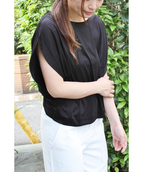 FIGARO Paris（フィガロパリ）の「ガスヤキギザコットンドルマンプルオーバー◆（Tシャツ/カットソー・レディース・ブラック/ブラック系その他/チャコールグレー・FREE）」の17枚目の写真