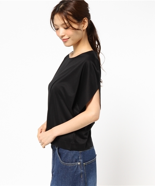 FIGARO Paris（フィガロパリ）の「ガスヤキギザコットンドルマンプルオーバー◆（Tシャツ/カットソー・レディース・ブラック/ブラック系その他/チャコールグレー・FREE）」の9枚目の写真