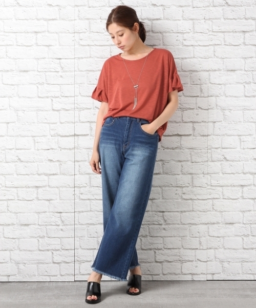 LEPSIM（レプシィム）の「ポリエステルレーヨンスラブソデタックプルオーバーSS　726896（Tシャツ/カットソー・レディース・ブラック/オフホワイト/ダークネイビー/レンガ・FREE）」の7枚目の写真