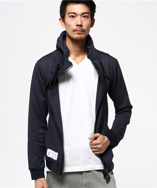 rovtski（ロフトスキー）の「裏毛メガジップパーカー/1K14060201（パーカー・メンズ・サックスブルー/グリーン/ワインレッド/ミント/ネイビー/ブラック/ダークグリーン/グリーン系その他/ピンク/杢グレー/ホワイト系その他/エメラルド/ガンメタ/レッド/イエロー・LARGE/MEDIUM/X-LARGE）」の9枚目の写真