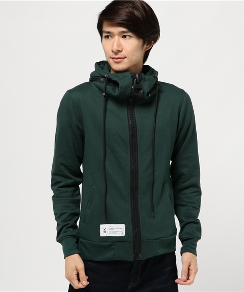 rovtski（ロフトスキー）の「裏毛メガジップパーカー/1K14060201（パーカー・メンズ・サックスブルー/グリーン/ワインレッド/ミント/ネイビー/ブラック/ダークグリーン/グリーン系その他/ピンク/杢グレー/ホワイト系その他/エメラルド/ガンメタ/レッド/イエロー・LARGE/MEDIUM/X-LARGE）」の5枚目の写真