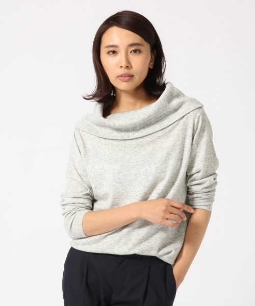 GLOBAL WORK（グローバルワーク）の「12ゲージ2WAYオフショルニット/737311（ニット/セーター・レディース・ワインレッド/ライトグレー/ダークグレー/カーキ・LARGE/MEDIUM）」の9枚目の写真