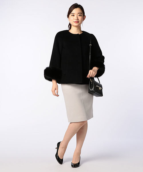 NOLLEY’S(ノーリーズ)の「【STORY2月号掲載】アンゴラビーバーショートコート(その他アウター・レディース・ベージュ/ブラック/ライトグレー・36/38)」の16枚目の写真