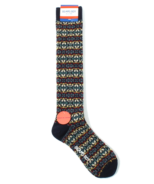 BEAMS BOY(ビームスボーイ)の「BEAMS BOY / フェアアイル ハイソックス(ソックス/靴下・レディース・グレー/ベージュ/ネイビー・ONE SIZE)」の3枚目の写真