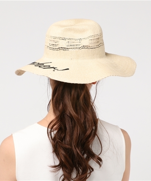 WEGO（ウィゴー）の「WEGO/ツバ広ハット（ハット・レディース・ブラウン/オフホワイト・FREE）」の4枚目の写真