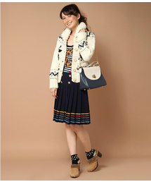 【カージュ】Khajuペルージャカードカーディガン Khaju（カージュ）の「Khaju:ペルーハンドジャカードカーディガン