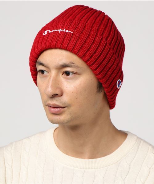 Champion（チャンピオン）の「【CHAMPION】裏フリースワンポイントロゴワッチ（ニットキャップ/ビーニー・メンズ・グレー/ブラック/レッド/ネイビー/オフホワイト・FREE）」の5枚目の写真