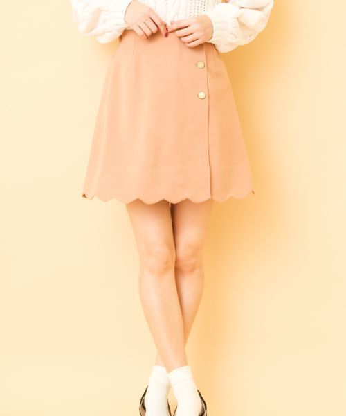 OLIVE des OLIVE（オリーブデオリーブ）の「ラップスカラップスカート◆（スカート・レディース・ブラック/ピンク/ボルドー/キャメル・FREE）」の3枚目の写真