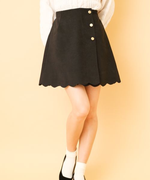 OLIVE des OLIVE（オリーブデオリーブ）の「ラップスカラップスカート◆（スカート・レディース・ブラック/ピンク/ボルドー/キャメル・FREE）」の2枚目の写真