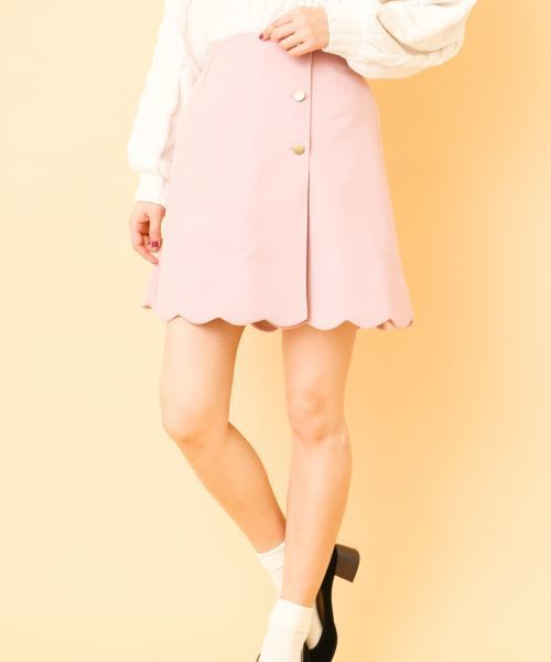 OLIVE des OLIVE（オリーブデオリーブ）の「ラップスカラップスカート◆（スカート・レディース・ブラック/ピンク/ボルドー/キャメル・FREE）」の5枚目の写真
