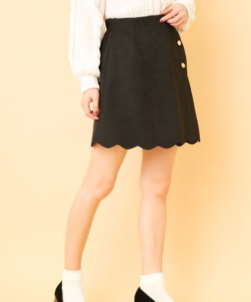 OLIVE des OLIVE（オリーブデオリーブ）の「ラップスカラップスカート◆（スカート・レディース・ブラック/ピンク/ボルドー/キャメル・FREE）」の6枚目の写真