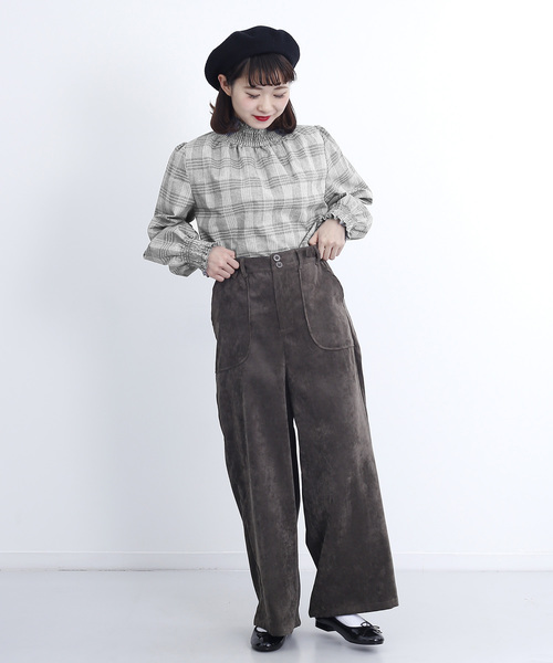 MERLOT(メルロー)の「チェック柄コットンギャザーブラウス1170(シャツ/ブラウス・レディース・ブラック/レッド/イエロー/ネイビー・FREE)」の7枚目の写真