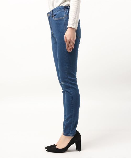 PUNYUS（プニュズ）の「スラッシュスキニーパンツ（デニムパンツ・レディース・インディゴブルー/ブラック・1/2/3/4）」の8枚目の写真