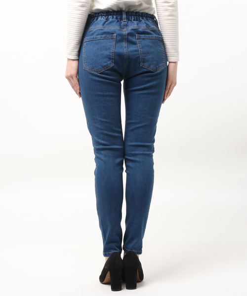 PUNYUS（プニュズ）の「スラッシュスキニーパンツ（デニムパンツ・レディース・インディゴブルー/ブラック・1/2/3/4）」の9枚目の写真