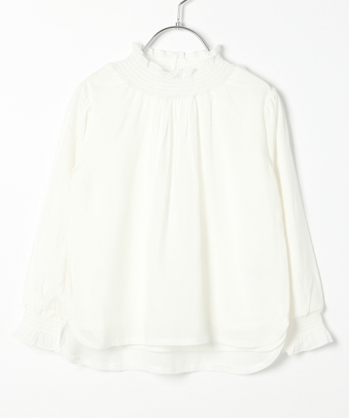 GLOBAL WORK（グローバルワーク）の「【キッズ】フリルネックブラウス長袖/779976（シャツ/ブラウス・キッズ・ブラック/その他1/ホワイト・XX-LARGE/SMALL/MEDIUM/X-LARGE/LARGE）」の2枚目の写真