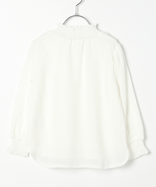 GLOBAL WORK（グローバルワーク）の「【キッズ】フリルネックブラウス長袖/779976（シャツ/ブラウス・キッズ・ブラック/その他1/ホワイト・XX-LARGE/SMALL/MEDIUM/X-LARGE/LARGE）」の5枚目の写真