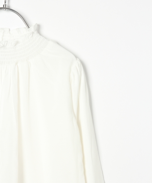 GLOBAL WORK（グローバルワーク）の「【キッズ】フリルネックブラウス長袖/779976（シャツ/ブラウス・キッズ・ブラック/その他1/ホワイト・XX-LARGE/SMALL/MEDIUM/X-LARGE/LARGE）」の7枚目の写真