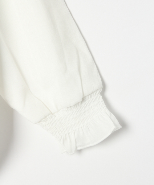 GLOBAL WORK（グローバルワーク）の「【キッズ】フリルネックブラウス長袖/779976（シャツ/ブラウス・キッズ・ブラック/その他1/ホワイト・XX-LARGE/SMALL/MEDIUM/X-LARGE/LARGE）」の8枚目の写真