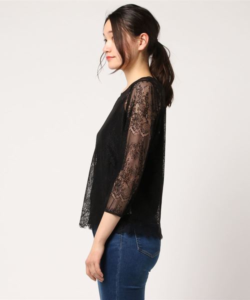 un dix cors(アンディコール)の「ラッセルレースプルオーバーブラウス(シャツ/ブラウス・レディース・オフホワイト/ブラック・フリ-)」の3枚目の写真