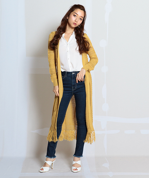 Royal Party ロイヤルパーティー の かぎ針ロングカーディガン カーディガン ボレロ Wear