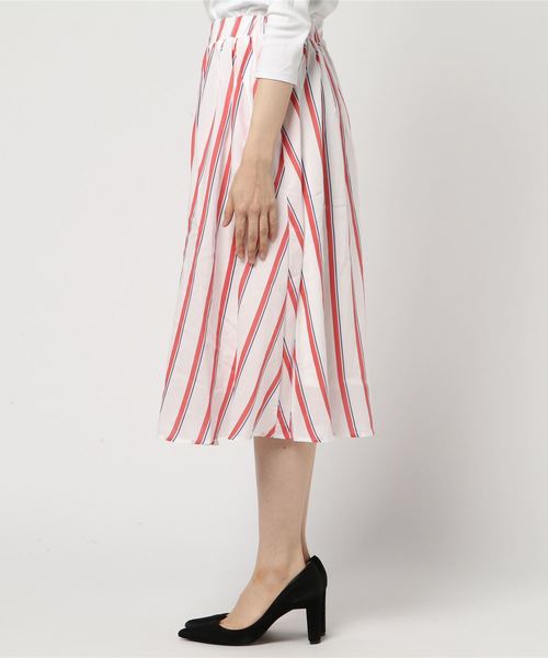 PUNYUS（プニュズ）の「ストライプ柄スカート（スカート・レディース・ネイビー/ライトベージュ/グリーン/オフホワイト・2/4/1/3）」の5枚目の写真