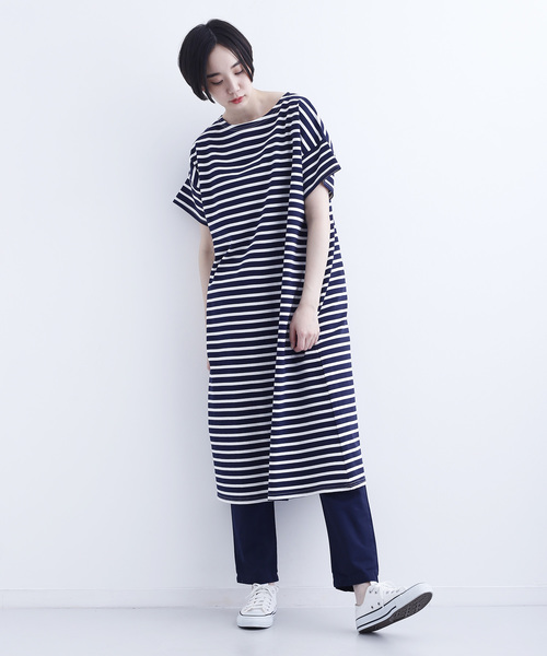 Merlot Ikyu メルローイキュウ の ボーダー柄ワンピース1435 ワンピース Wear