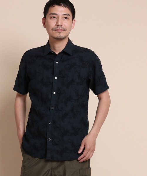 40ct 525 フォーティーカラッツアンドゴーニーゴ の ペイズリー刺繍シャツ メンズ シャツ 半袖 シャツ ブラウス Wear