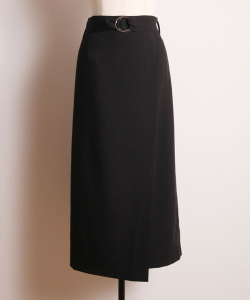&. NOSTALGIA（アンドドットノスタルジア）の「ラップ風ベルト付きタイトスカート（スカート・レディース・ブラック/キャメル・FREE）」の9枚目の写真