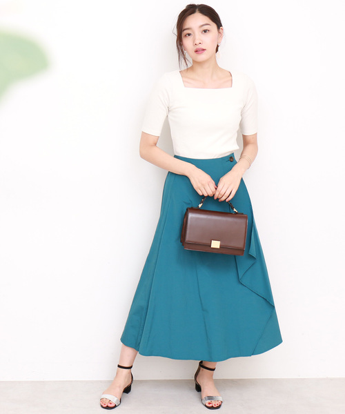 N.(N. Natural Beauty Basic)(エヌエヌナチュラルビューティーベーシック)の「リブカットソー(Tシャツ/カットソー・レディース・ホワイト/ホワイト系その他/ネイビー/レッド・MEDIUM)」の8枚目の写真