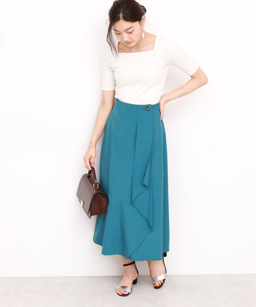 N.(N. Natural Beauty Basic)(エヌエヌナチュラルビューティーベーシック)の「リブカットソー(Tシャツ/カットソー・レディース・ホワイト/ホワイト系その他/ネイビー/レッド・MEDIUM)」の9枚目の写真