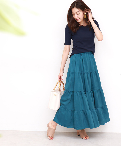 N.(N. Natural Beauty Basic)(エヌエヌナチュラルビューティーベーシック)の「リブカットソー(Tシャツ/カットソー・レディース・ホワイト/ホワイト系その他/ネイビー/レッド・MEDIUM)」の19枚目の写真
