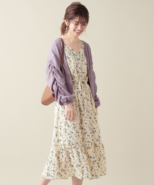 natural couture（ナチュラルクチュール）の「フレア袖ガウンワンピース（ワンピース・レディース・ブラック/イエロー/グリーン/アイボリー/レンガ・FREE）」の9枚目の写真